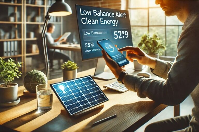 Clean Energy Low Balance Alert for Checking Account